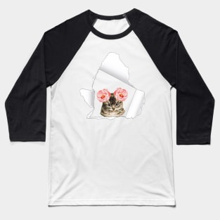 Vintage cat design Baseball T-Shirt